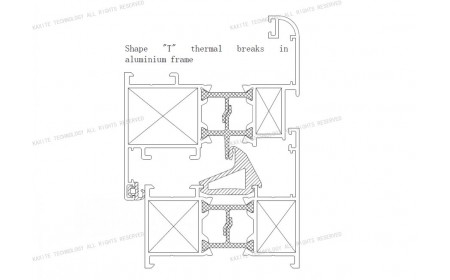 Uf 2,5 K / m2K Form T thermische Brüche | Lösungen für Fensterrahmen aus Aluminium